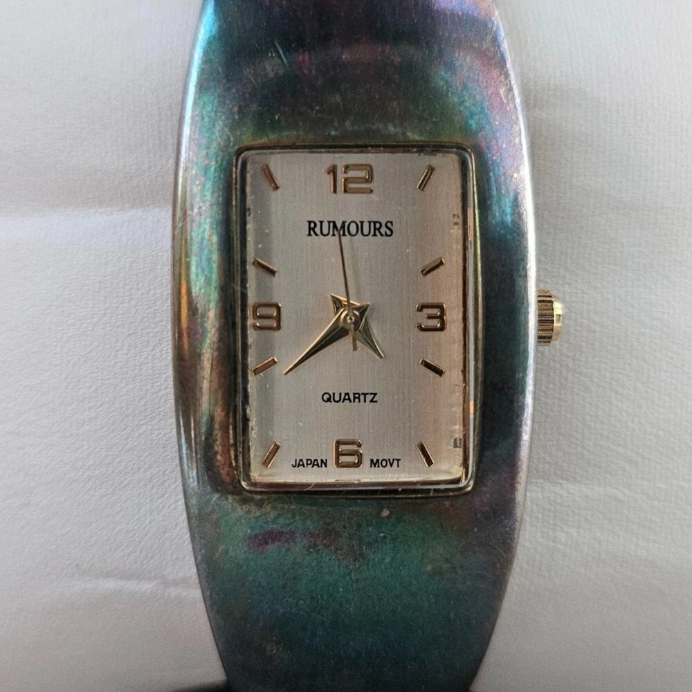 Rumours Women Wristwatch Brown/Purple Tone Fashion Cuff Band Analog Watch